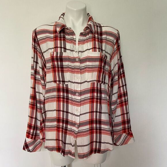 Sanctuary 100% Rayon Button Down Plaid - Picture 7 of 10